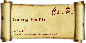 Cserny Porfir névjegykártya